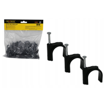 BERGE Háčiky na káblové girlandy so 4 mm klincami, 100 kusov, čierne