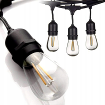 BERGE ZÁHRADNÁ SVETELNÁ REŤAZ 10m 10xE27 Sada s LED žiarovkami IP44