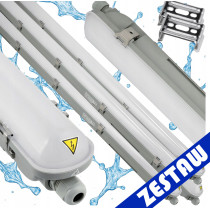 BERGE 4x Philips LED svietidlo do garáže 22W 2400lm 4000K 120cm vodeodolné