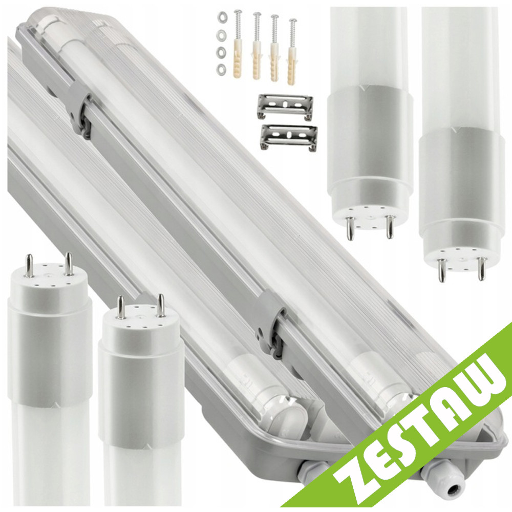 BERGE SADA 2x Hermetické svietidlo 120cm lampa + CW LED žiarivky