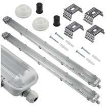 BERGE SADA 2x LED hermetických svietidiel Philips 2x128cm pre garáž a dielňu pre trubice