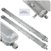 BERGE SADA 2x LED hermetických svietidiel Philips 2x128cm pre garáž a dielňu pre trubice