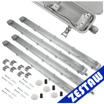 BERGE SADA 4 hermetických svietidiel Philips LED 2x128 cm trubicové svietidlo do garáže a dielne