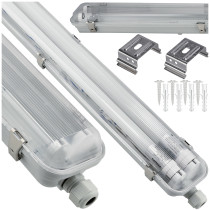 BERGE SADA 4 hermetických svietidiel Philips LED 2x128 cm trubicové svietidlo do garáže a dielne