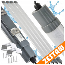 BERGE Sada 4 LED svietidiel 120 cm 36 W 3000 lm Hermetické svietidlo IP65 do garáže, dielne