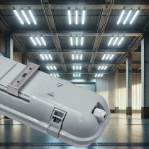 BERGE SADA 4 LED garážových lámp, 120 cm prémiové hermetické svietidlo + LED trubica