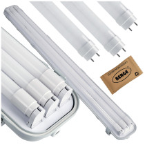 BERGE SADA 4 LED garážových lámp, 120 cm prémiové hermetické svietidlo + LED trubica