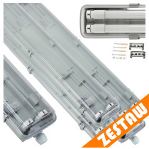 BERGE SADA 4 x hermetických LED lámp 120 cm do dielní so žiarivkami