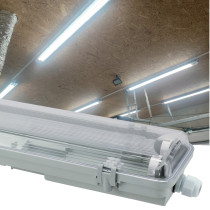 BERGE SADA 4 x hermetických LED lámp 120 cm do dielní so žiarivkami