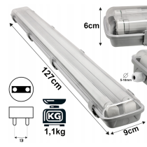 BERGE SADA 4x hermetických LED svietidiel 120 cm + LED trubice do garáže