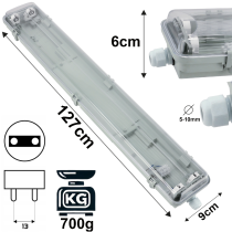 BERGE SADA 6 hermetických LED svietidiel 120 cm do dielne pre žiarivky