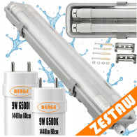 BERGE SADA Hermetická LED lampa 60cm 18W 2880lm 6500K + 2x Žiarivka do garáže