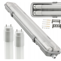 BERGE SADA Hermetické svietidlo 120cm 36W 3600lm 6000K+ 2x LED trubice Vodotesné
