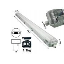 BERGE SADA Hermetické svietidlo s reflektorom 120cm 36W 3600lm 4000K + 2x LED žiarivky