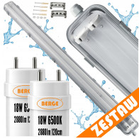 BERGE SADA Hermetické svietidlo s reflektorom 120cm 36W 5760lm 6500K + 2x LED žiarivky