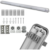 BERGE Sada hermetického svietidla LED žiarivky do garáže 120 cm povrchová montáž