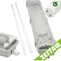 BERGE Hermetické LED svietidlo 60 cm + 2 LED žiarivky - neutrálna biela