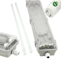 BERGE Hermetické LED svietidlo 60 cm + 2 LED žiarivky - teplá biela