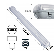 BERGE SADA Hermetická LED lampa 120cm 54W 5400lm 4000K + 3x Prémiové LED trubice