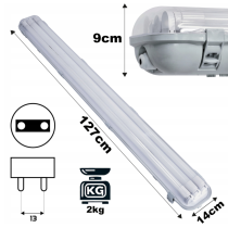 BERGE SADA Hermetická LED lampa 120cm 54W 8640lm 4000K + 3x Prémiové LED trubice