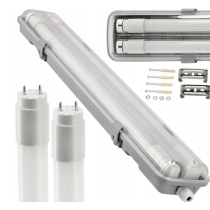 BERGE Sada hermetického LED svietidla 120 cm + 2x žiarivky G13 PREMIUM 4860lm STRONG