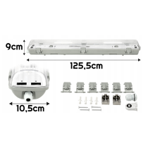 BERGE Sada LED svietidiel 120 cm, 36 W, 3600 lm, 6000 K, do garáže, s plechom