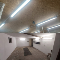 BERGE Sada LED svietidiel 120 cm, 36 W, 5760 lm, 6500 K, do garáže, s plechom