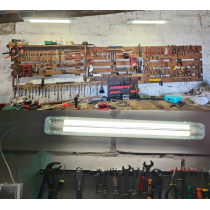 BERGE Sada LED svietidiel 120 cm, 36 W, 5760 lm, 6500 K, do garáže, s plechom