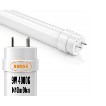 BERGE Sada LED svietidiel, hermetické svietidlo, 60 cm, 18 W, 2880 lm, 4000 K, do garáže, s plechom