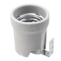 BERGE Keramická objímka E27 Porcelánová objímka s bočným držiakom pre stavebníctvo