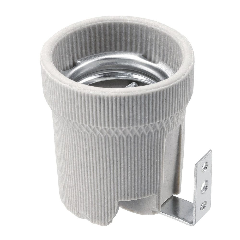 BERGE Keramická objímka E27 Porcelánová objímka s bočným držiakom pre stavebníctvo