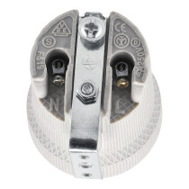 BERGE Keramická objímka E27 Porcelánová objímka s bočným držiakom pre stavebníctvo