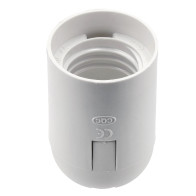 BERGE Objímka na lampu E27 so závitom, biela, hladká, plastová