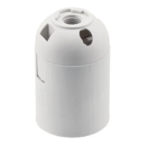 BERGE Objímka na lampu E27 so závitom, biela, hladká, plastová