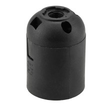 BERGE Objímka na lampu E27 so závitom, čierna, hladká, E27