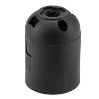 BERGE Objímka na lampu E27 so závitom, čierna, hladká, E27