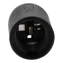 BERGE Objímka na lampu E27 so závitom, čierna, hladká, E27