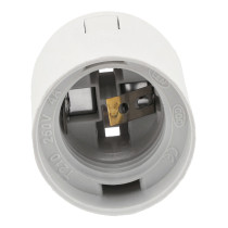 BERGE Objímka na lampu E27 so závitom, biela, hladká, plastová