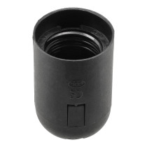 BERGE Objímka na lampu E27 so závitom, čierna, hladká, E27