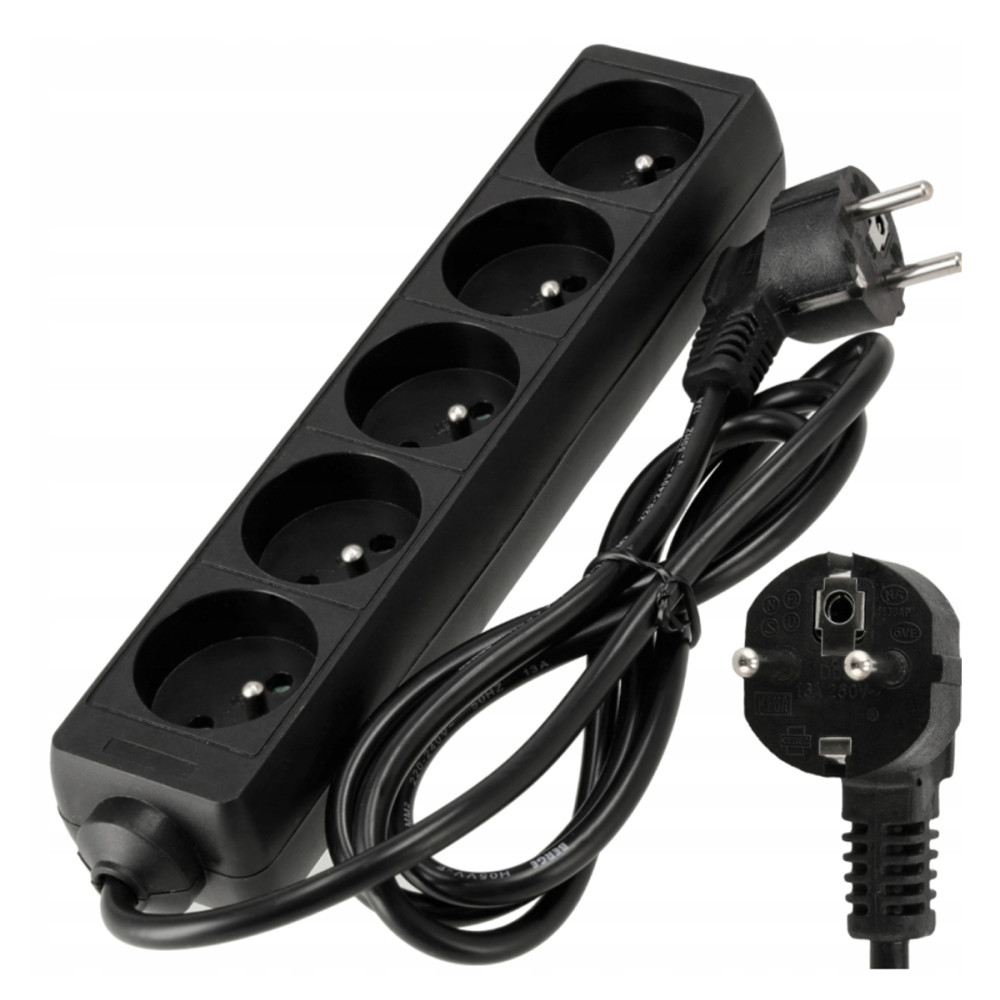 BERGE Predlžovací kábel 5 zásuviek 1,5 m 13A 3000W 3*1,0 mm2