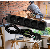 BERGE Predlžovací kábel 5 zásuviek 1,5 m 13A 3000W 3*1,0 mm2