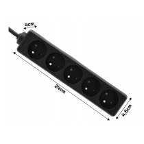 BERGE Predlžovací kábel 5 zásuviek 1,5 m 13A 3000W 3*1,0 mm2