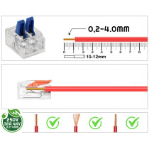 BERGE SADA 100 ks. Rýchlokonektor 2-vodičový rýchlokonektor 32A 0,2-4 mm 4KV Inštalácia 250V