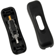 BERGE Kolískový spínač s aretáciou, priechodný otvor, 2A 250V, čierny