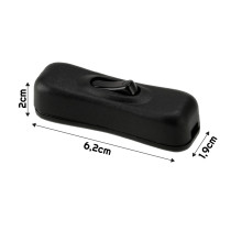 BERGE Kolískový spínač s aretáciou, priechodný otvor, 2A 250V, čierny