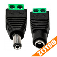 BERGE Sada konektorov DC 2,1 x 5,5 na pripojenie LED pásikov k napájaciemu zdroju