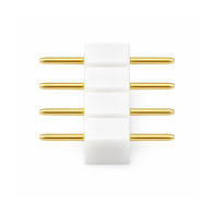 BERGE Vidlicový konektor pre RGB LED pásiky, 4-pinový rebríkový konektor, biely