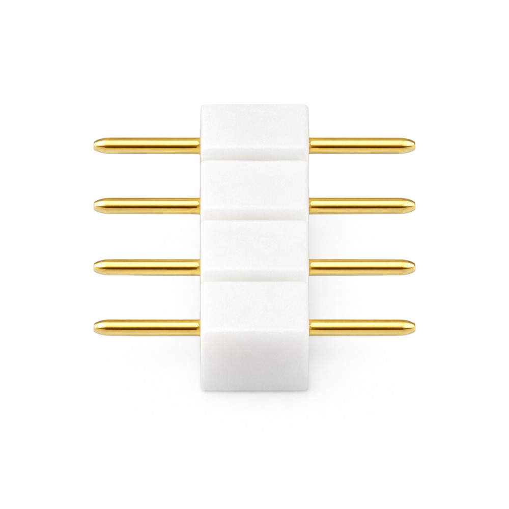 BERGE Vidlicový konektor pre RGB LED pásiky, 4-pinový rebríkový konektor, biely