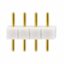 BERGE Vidlicový konektor pre RGB LED pásiky, 4-pinový rebríkový konektor, biely