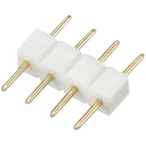 BERGE Vidlicový konektor pre RGB LED pásiky, 4-pinový rebríkový konektor, biely